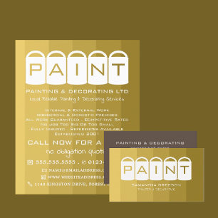 Gold Ombre, Paint Buckets, Painter & Decorator Business Card