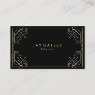 Gold On Black Art Deco/Art Nouveau Business Card