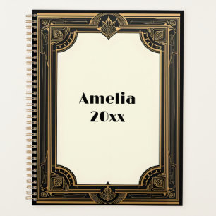 Gold on Black Art Deco Classic Planner