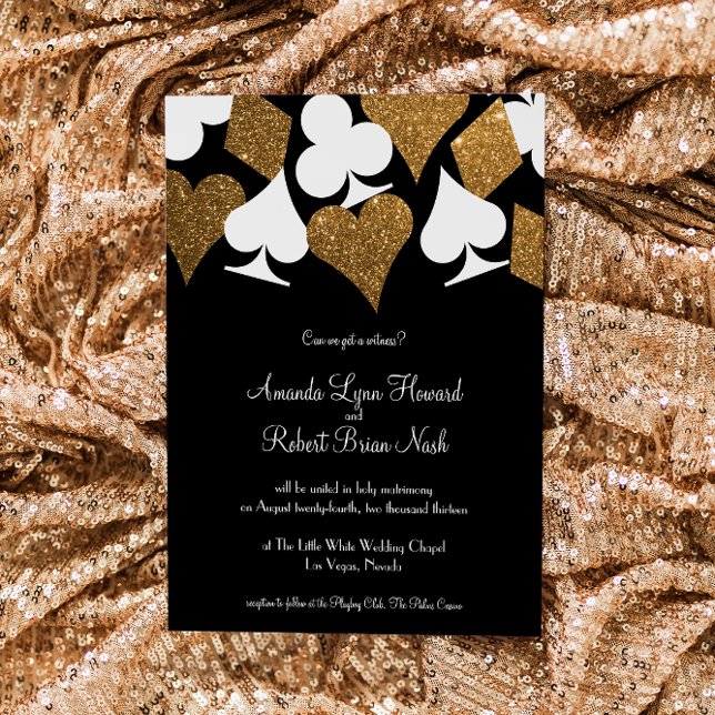 Gold on Black Las Vegas Wedding Invitation (Creator Uploaded)