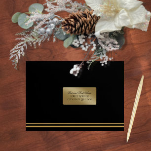 Gold On Black Professional Christmas Envelope
