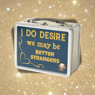 Gold on Blue - I do desire ... Metal Lunch Box