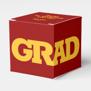 Gold on Cardinal Red Bold Graduation Party Favour Box