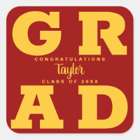 Gold on Cardinal Red Bold Graduation Party