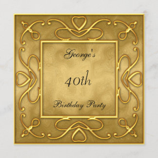 Gold on Gold Birtday Party Invitation