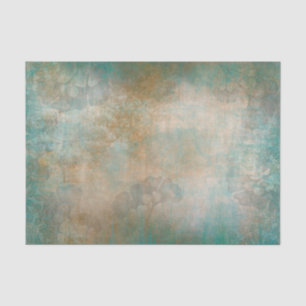 Gold on green antique rustic elegant brocade faded tissue paper