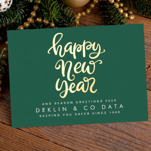 GOLD ON GREEN HAPPY NEW YEAR 2024 SEASON GREETINGS