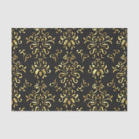 Gold On lack Vintage Damask Pattern