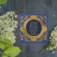 Gold on Sapphire Circle Frame Bible Verse