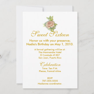 Gold On White Sweet Sixteen Invitation-Customise. Invitation