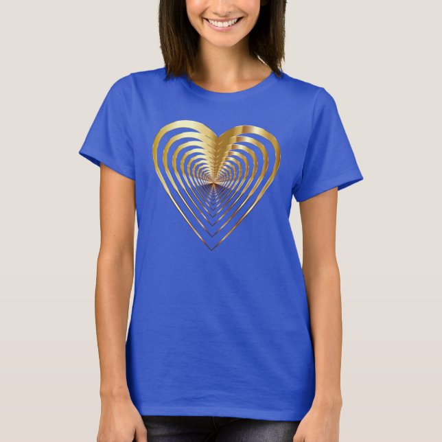 Gold Open Hearts Within a Heart T-Shirt (Front)