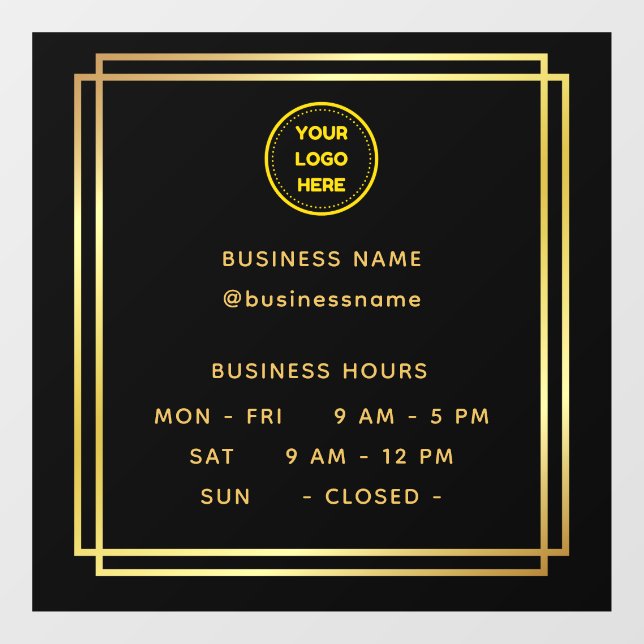 Gold || Opening Time With Logo Business Hours (Sheet)