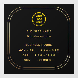 Gold    Opening Time With Logo Business Hours