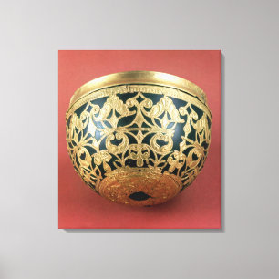 Gold openwork for a varnished bowl canvas print