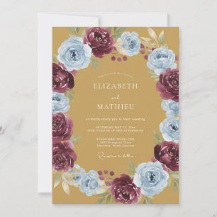 Gold Opulent Autumnal Wedding Invitation