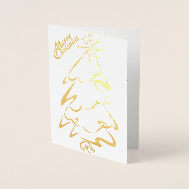 Gold &(or) Silver Chrismas Tree Foil Card (Front)