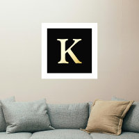 Gold or Silver Initial Letter | Black 