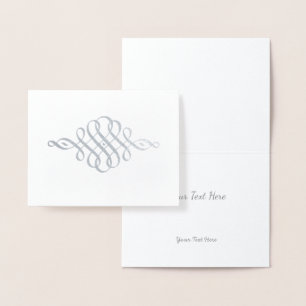 Gold or Silver Modern Elegant Floral Pattern Foil Card