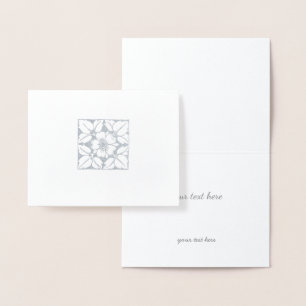 Gold or Silver Modern Elegant Floral Pattern Foil Card