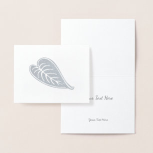 Gold or Silver Modern Elegant Leaf Pattern Foil Card