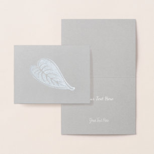Gold or Silver Modern Elegant Leaf Pattern Foil Card