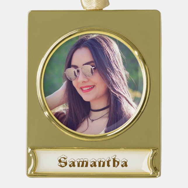 Gold Or Silver Personalised Photo Ornament (Front)