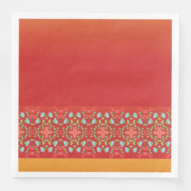 Gold Orange And Red Napkin (Front)