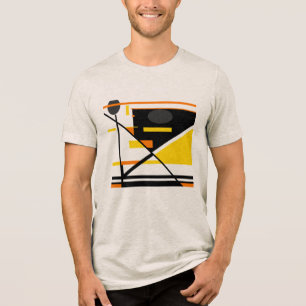 Gold Orange Black Contemporary Abstract Design  Tri-Blend Shirt