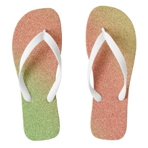 Gold-Orange-Green Gradient Glitters, Pair of Jandals