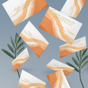 Gold Orange   Modern Professional  Business Card