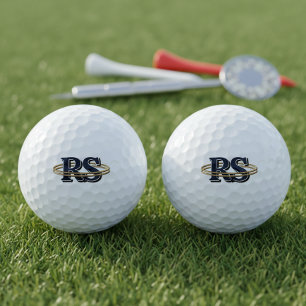 Gold Orbit Monogram Initials Any Colour ID1331 Golf Balls
