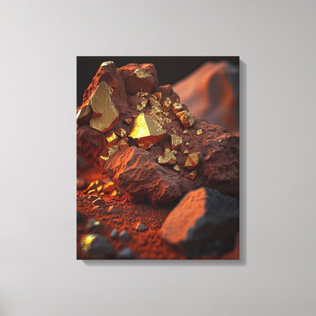Gold Ore Close-Up: Red Earth Canvas Print (Front)