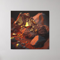 Gold Ore Close-Up: Red Earth Canvas
