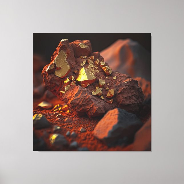 Gold Ore Close-Up: Red Earth Canvas Print (Front)