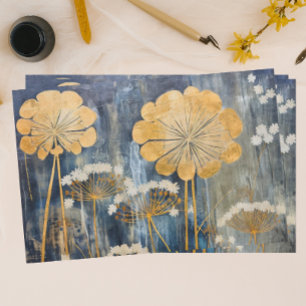 Gold Oriental Floral Tissue Paper