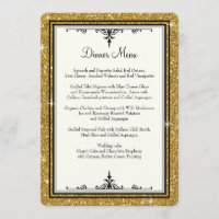 Gold Ornament Glitter Striped Classic Elegant