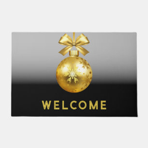 Gold Ornament Holiday Doormat