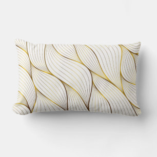 Gold ornament leaf lumbar cushion