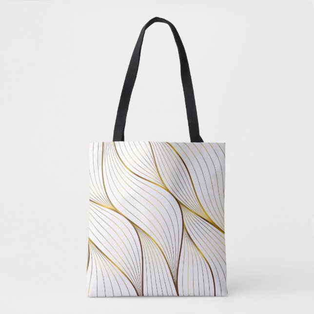 Gold ornament leaf  tote bag (Front)