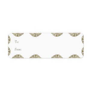Gold Ornament Swirl Christmas Gifts Tags
