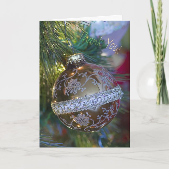 Gold Ornament Thank You Card (Front)
