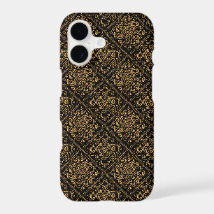 Gold Ornamental Baroque Pattern On Black