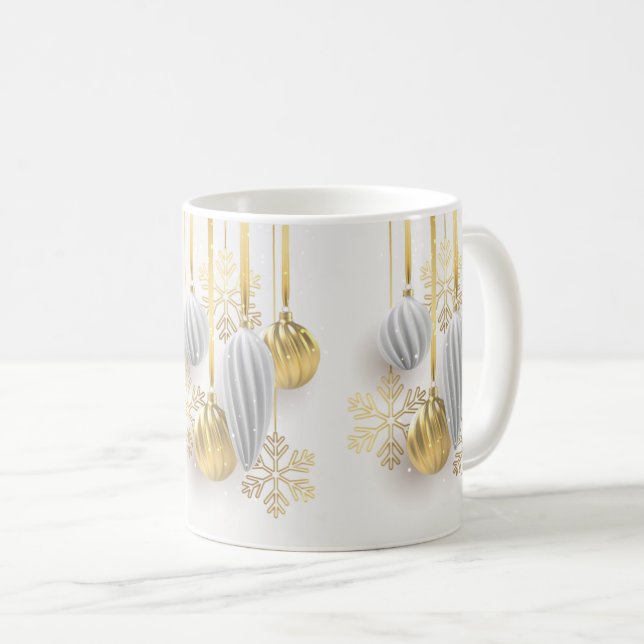 Gold Ornaments Christmas  Coffee Mug (Front Right)