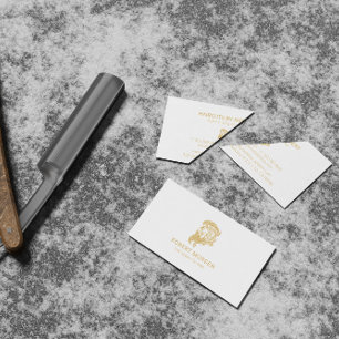 Gold ornaments haircut logo business card
