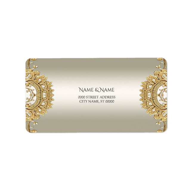 Gold Ornate Address Label (Front)