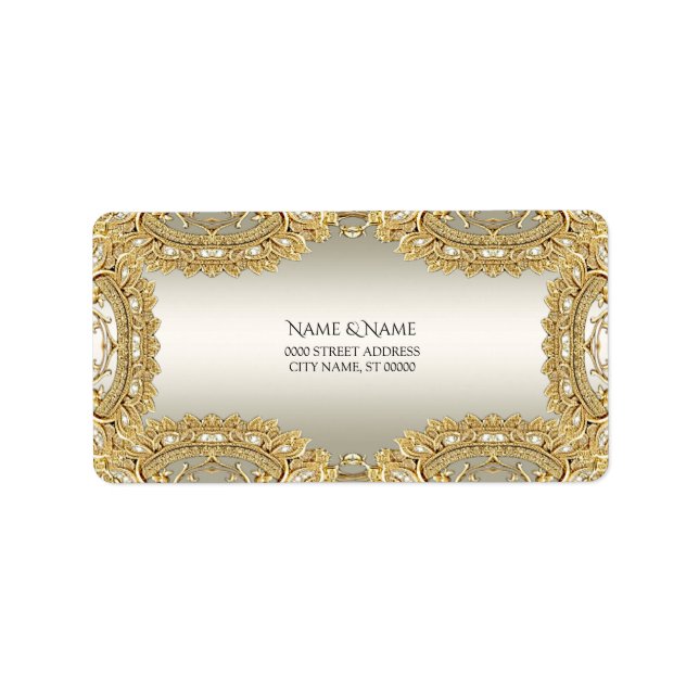 Gold Ornate Address Label (Front)