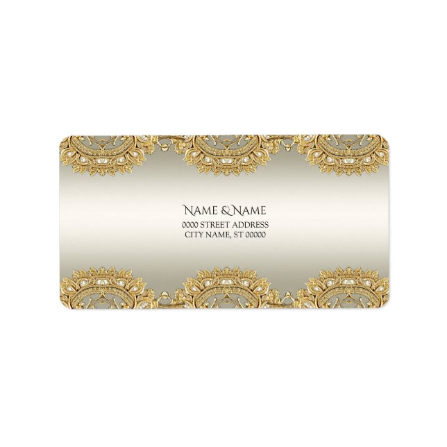 Gold Ornate Address Label (Front)