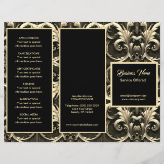 Gold Ornate and Black  Menu & Pricing