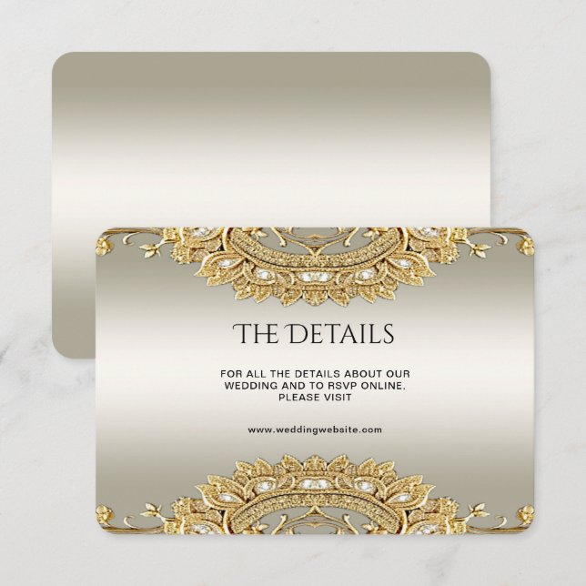 Gold Ornate Detail Enclosure Card (Front/Back)