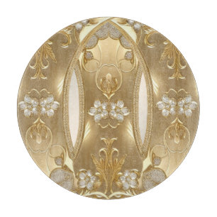 Gold Ornate Floral Cutting Board